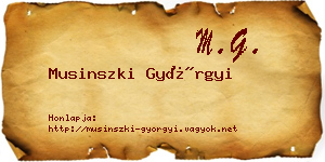 Musinszki Györgyi névjegykártya